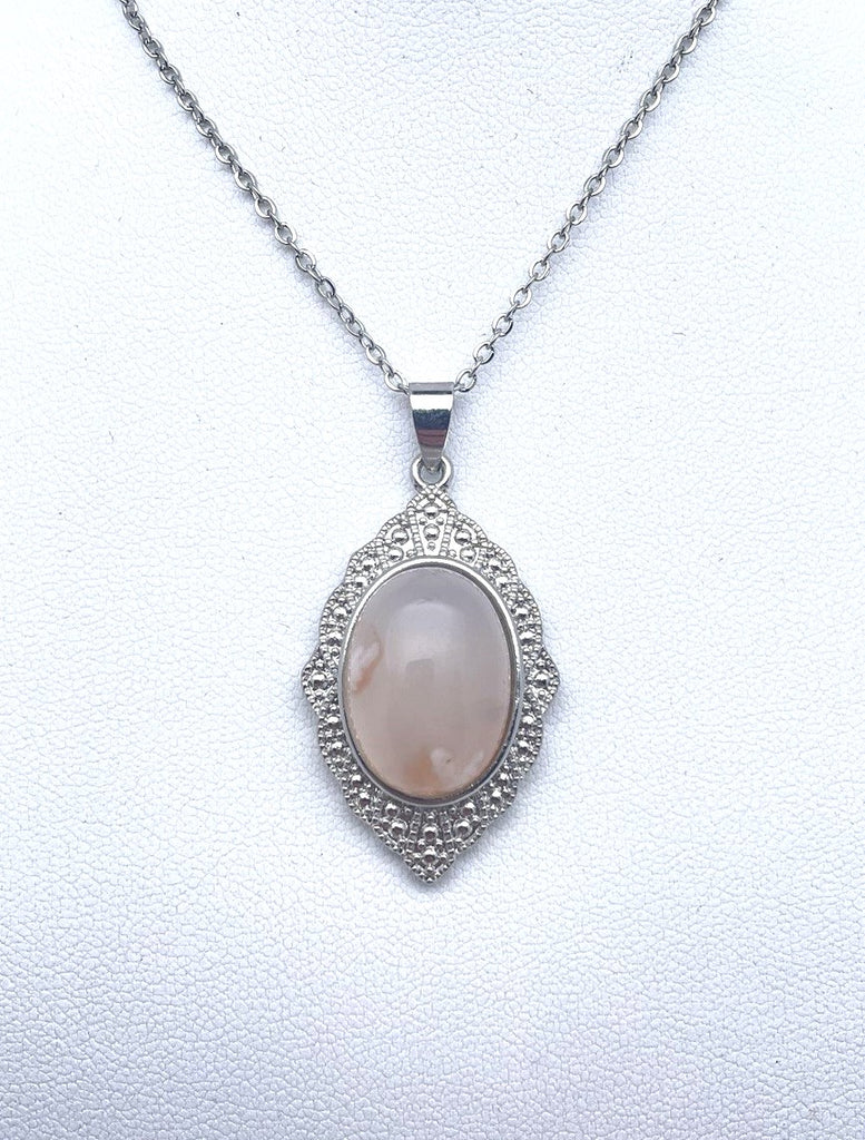 PENDENTIF AGATE FLEUR DE CERISIER