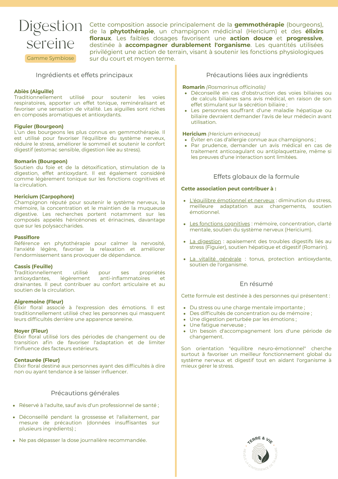 Gamme symbiose - DIGESTION SEREINE