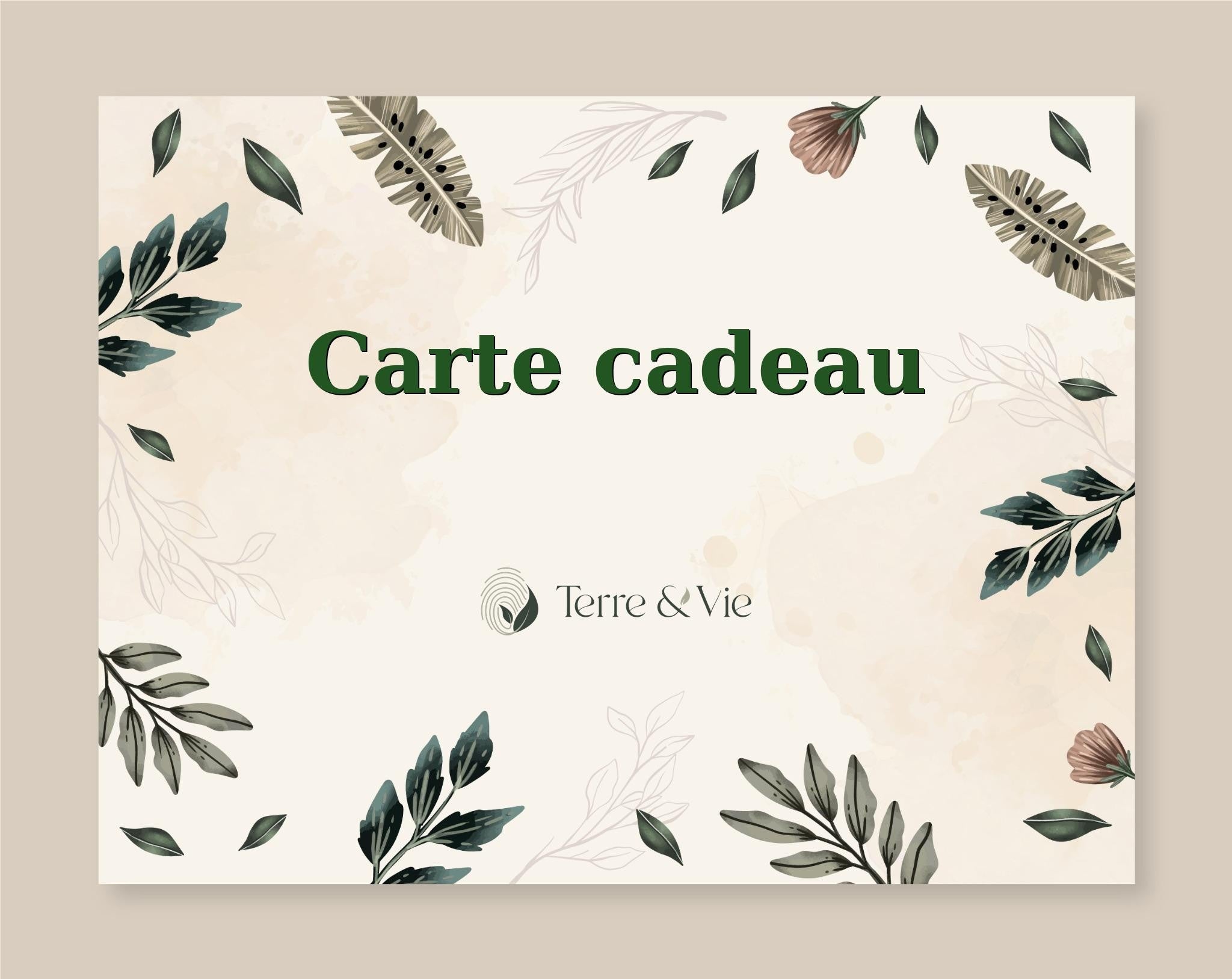 Carte cadeau Terre & vie