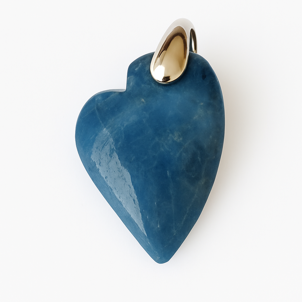 Pendentif Cœur Cristal Grenat Sur Métal Argenté - Bijou Ancien - État Parfait