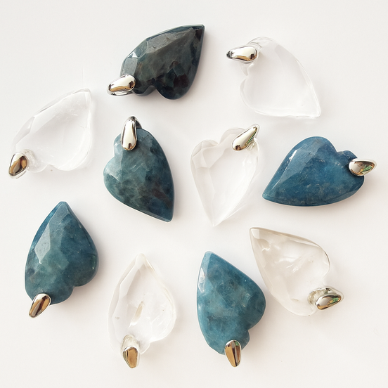 Pendentif - Grand cœur facetté