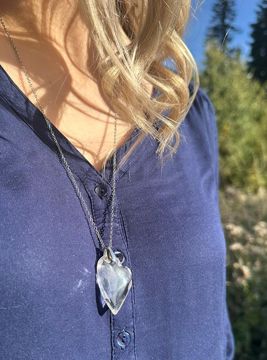 Pendentif - Grand cœur facetté