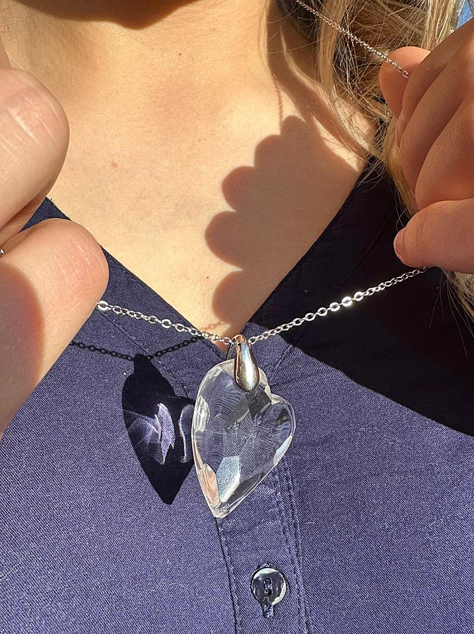 Pendentif - Grand cœur facetté