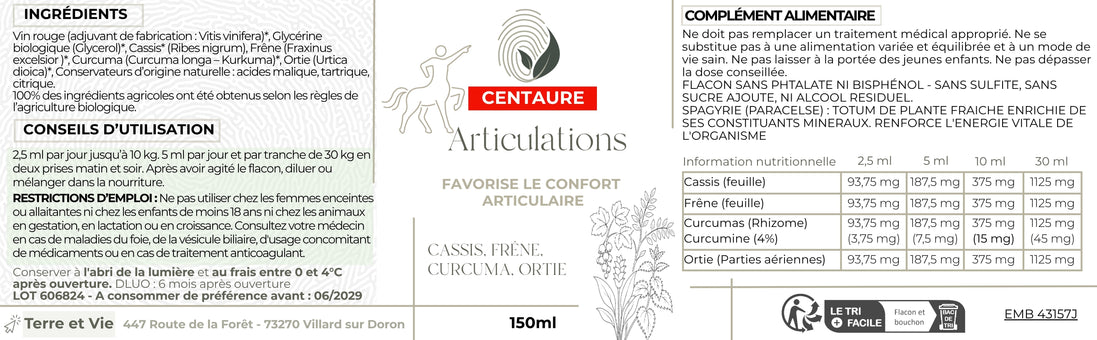 Gamme Centaure - ARTICULATIONS