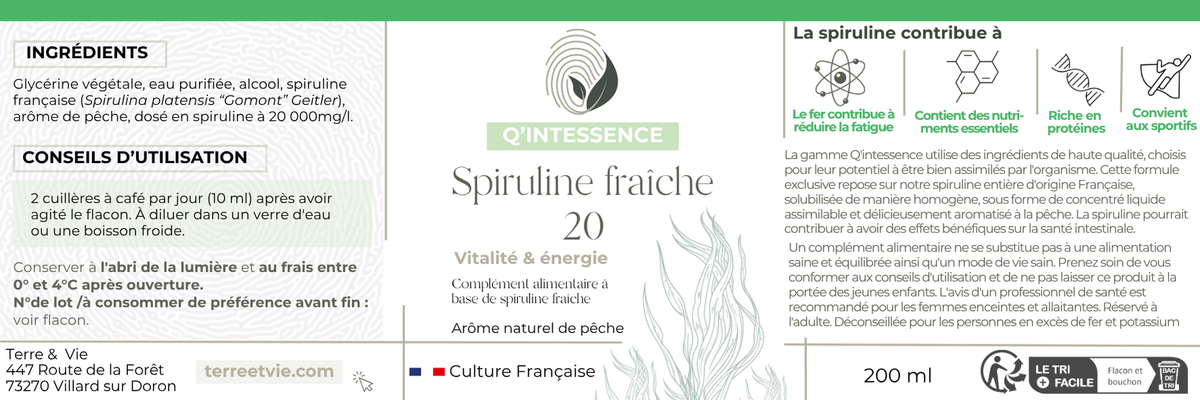 SPIRULINE FRAICHE 20g