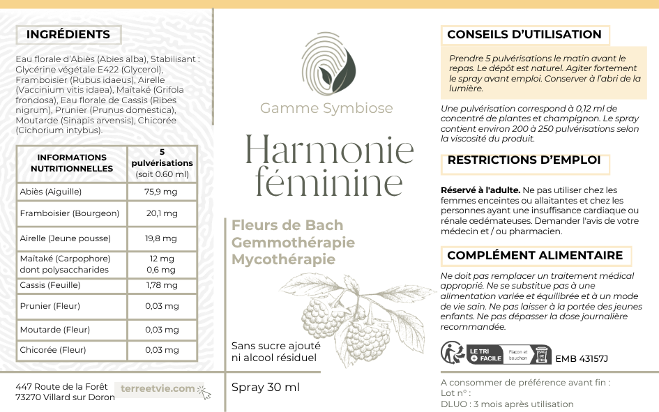 Gamme symbiose - HARMONIE FEMININE