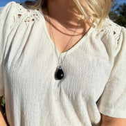Pendentif en obsidenne œil céleste
