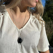 Pendentif en obsidenne œil céleste