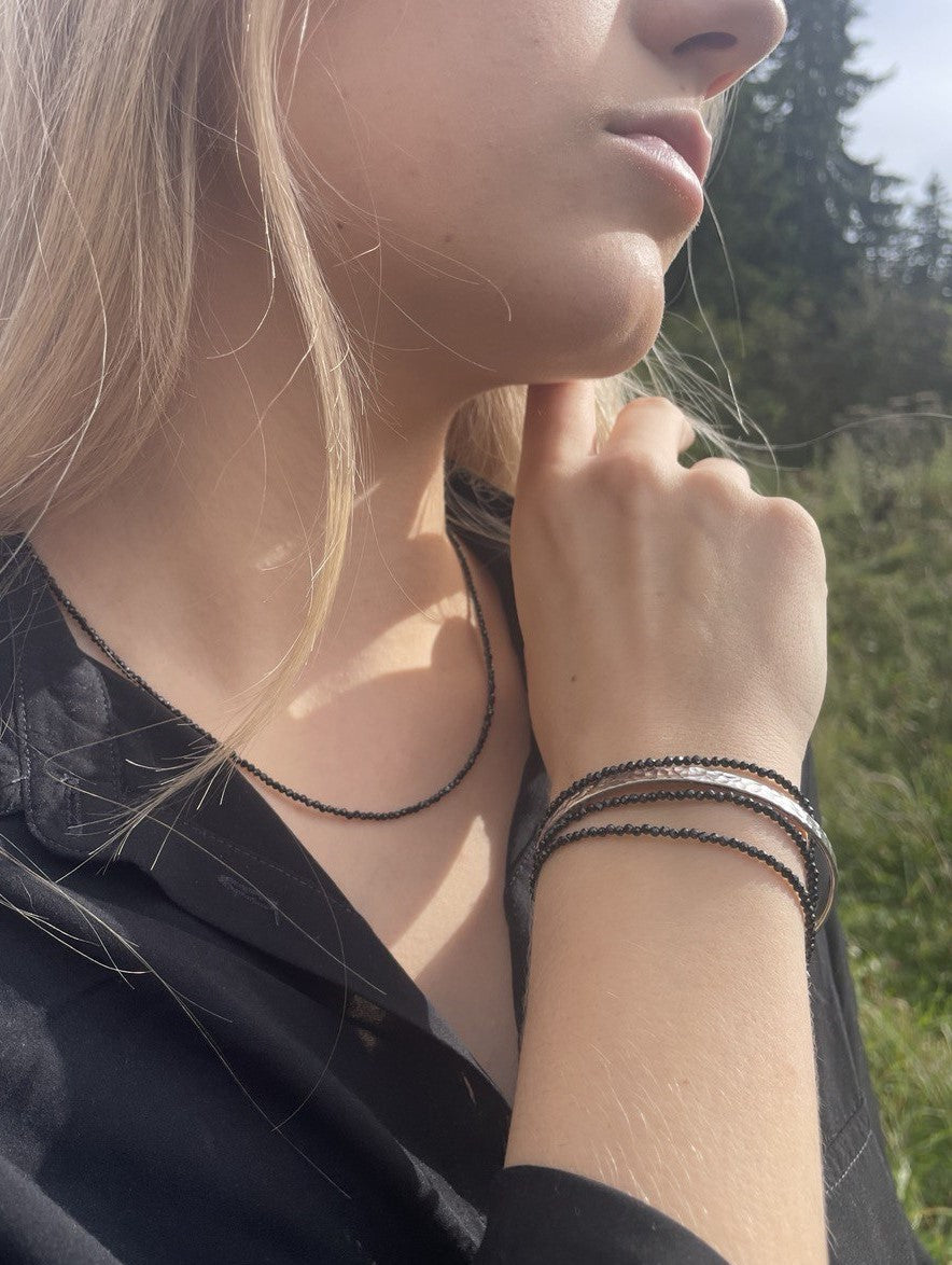 Collier et/ou Bracelet en Spinelle noir