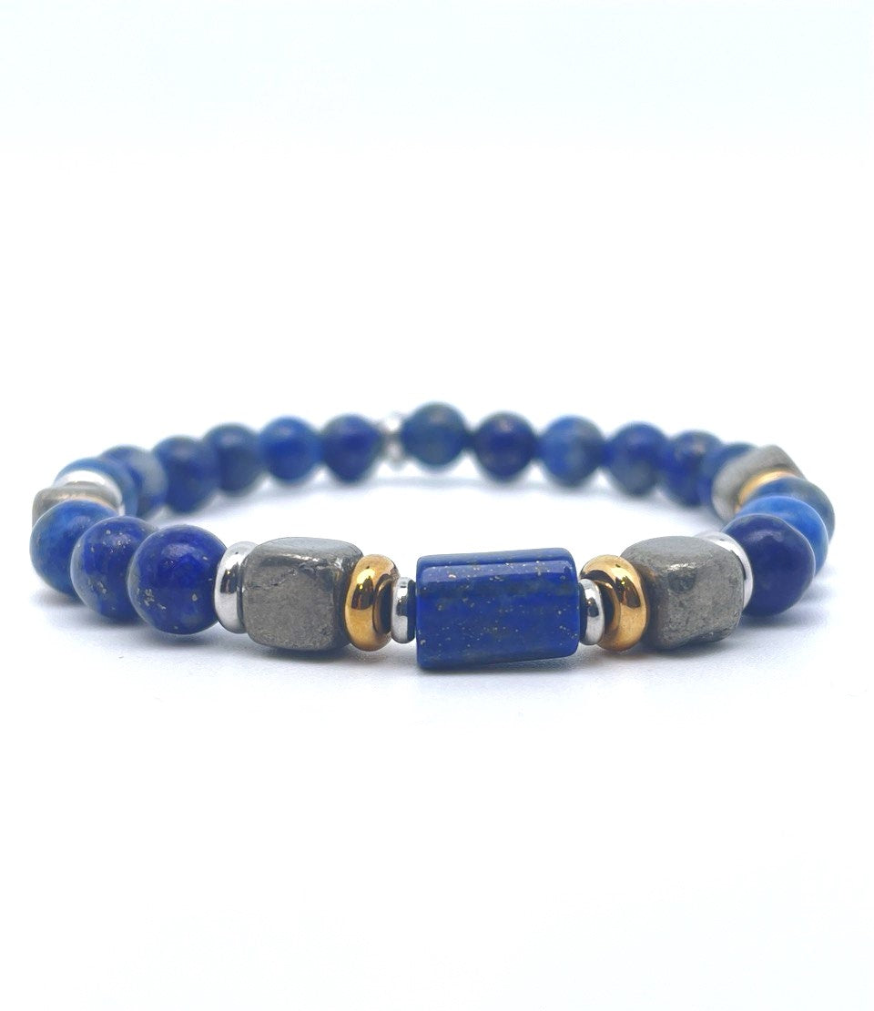 Bracelet lapis-lazuli et pyrite