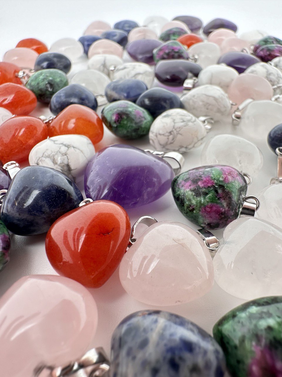 PENDENTIF CŒUR - QUARTZ ROSE