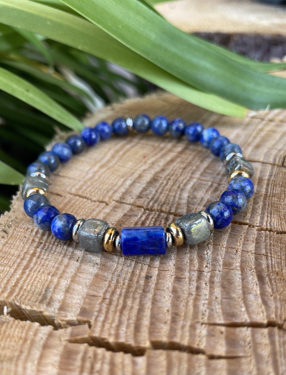 Bracelet lapis-lazuli et pyrite
