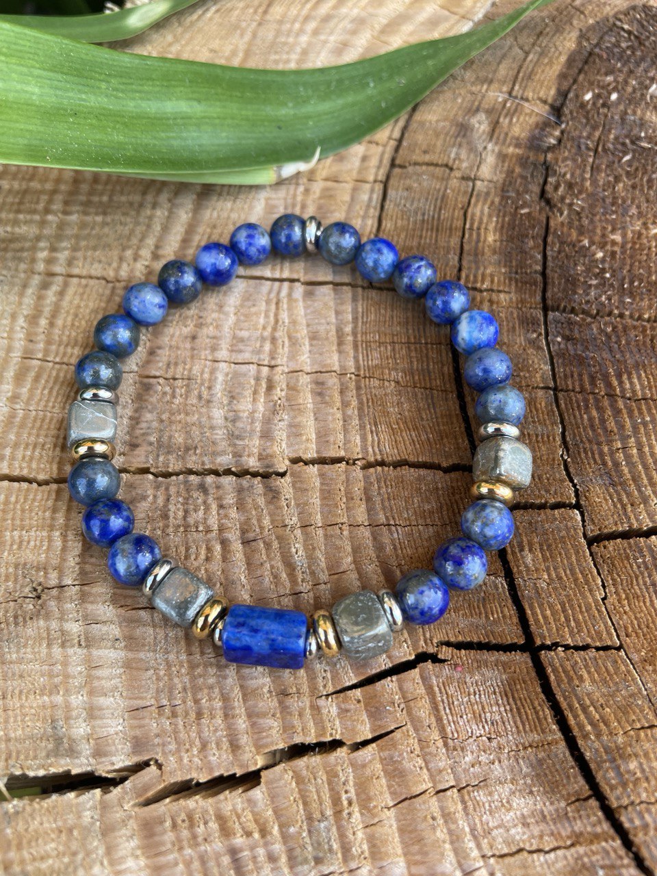 Bracelet lapis-lazuli et pyrite