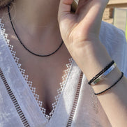 Collier et/ou Bracelet en Spinelle noir
