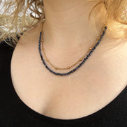 Collier et / ou bracelet en saphir bleu