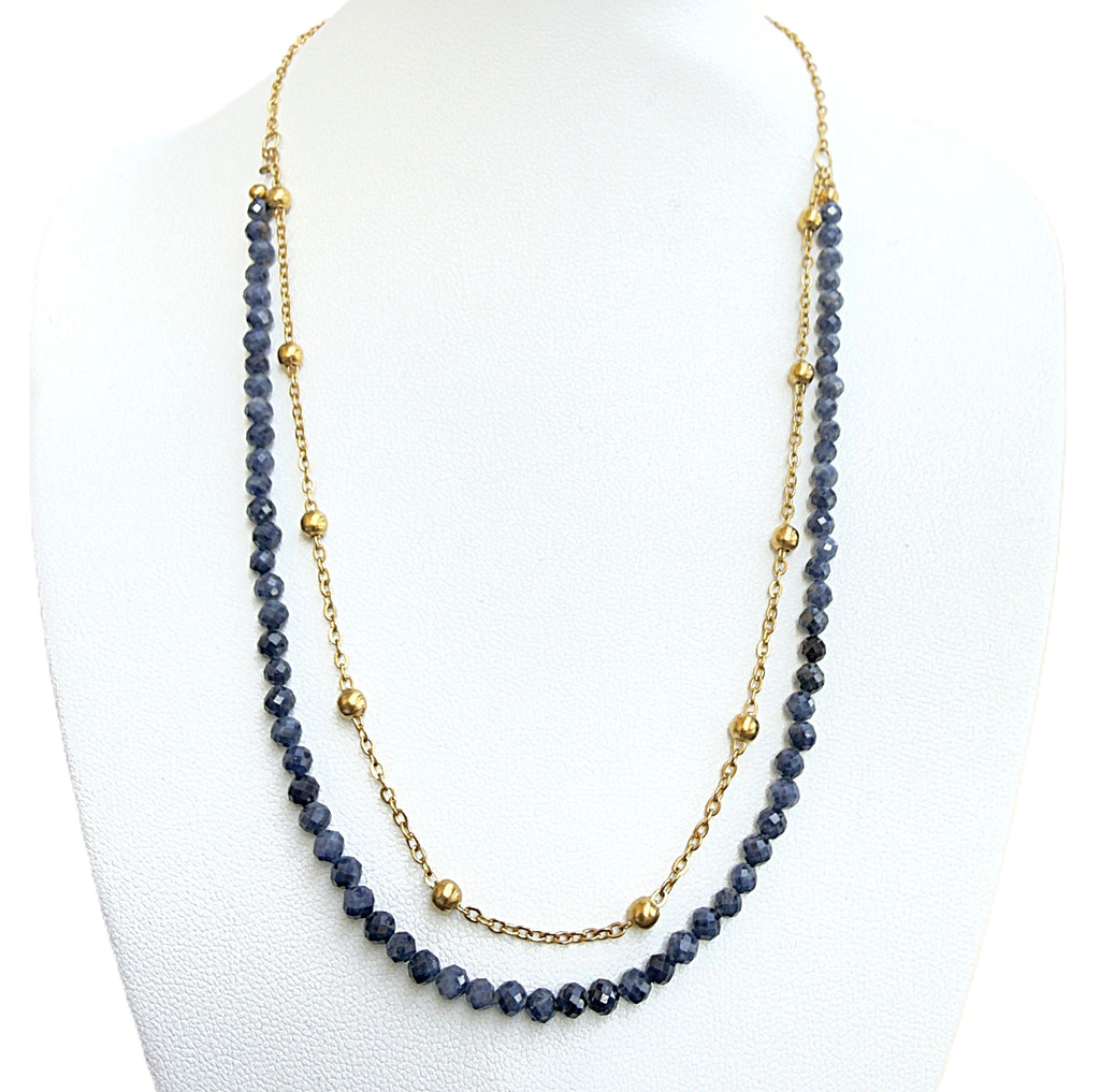 Collier et / ou bracelet en saphir bleu