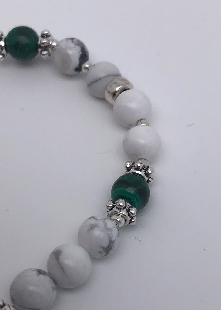 Bracelet Howlite et Malachite